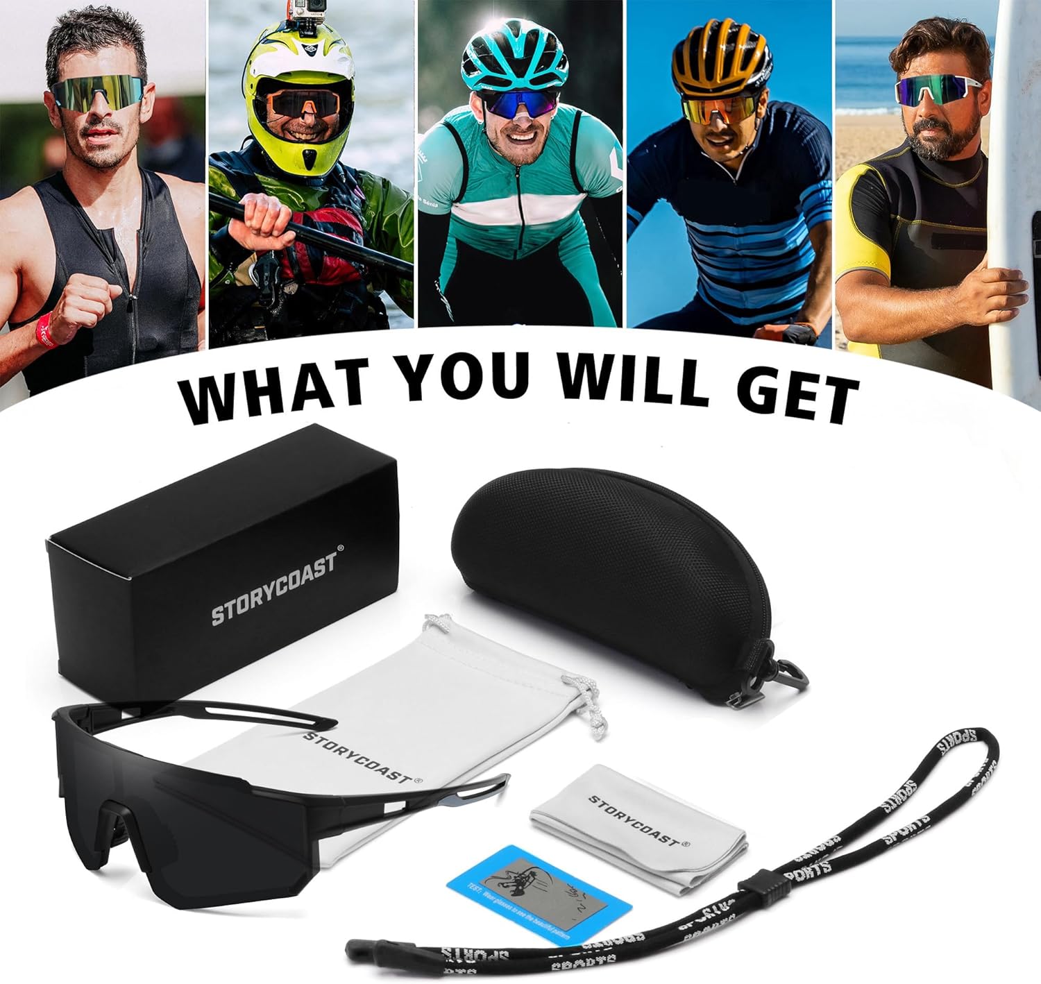 STORYCOAST Polarized Sports Sunglasses for Men Women,Driving Fishing Cycling Mountain Bike Sunglasses UV400 Protection - Image 7