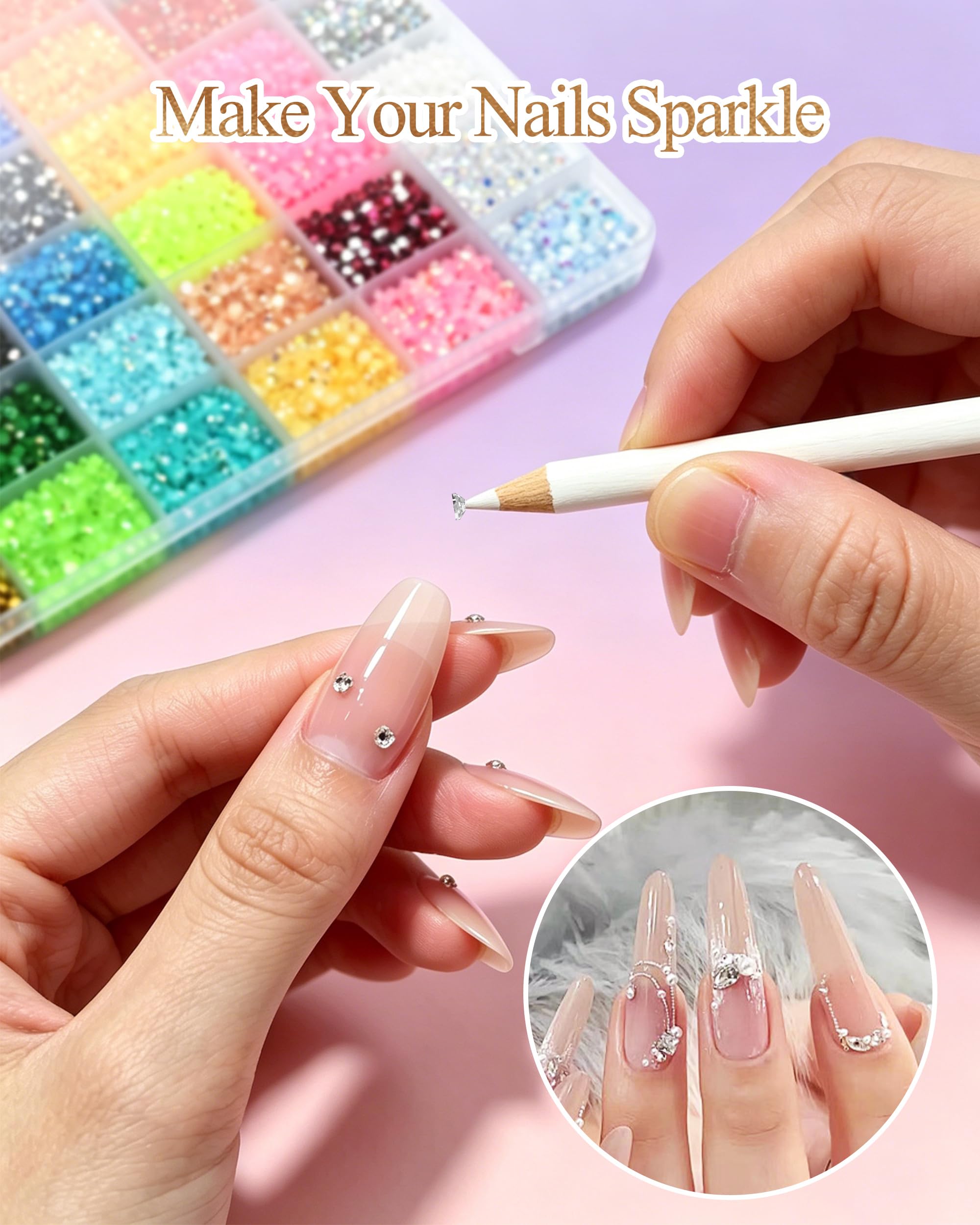 42 Farben Glitzersteine, 39000 Stück Strasssteine Bedazzler Kit, Flatback Rhinestones für DIY Bedazzling Nägel Textilien, 4 Klebepatronen, Löffel, Portionierteller Usw, Geschenke für Mädchen