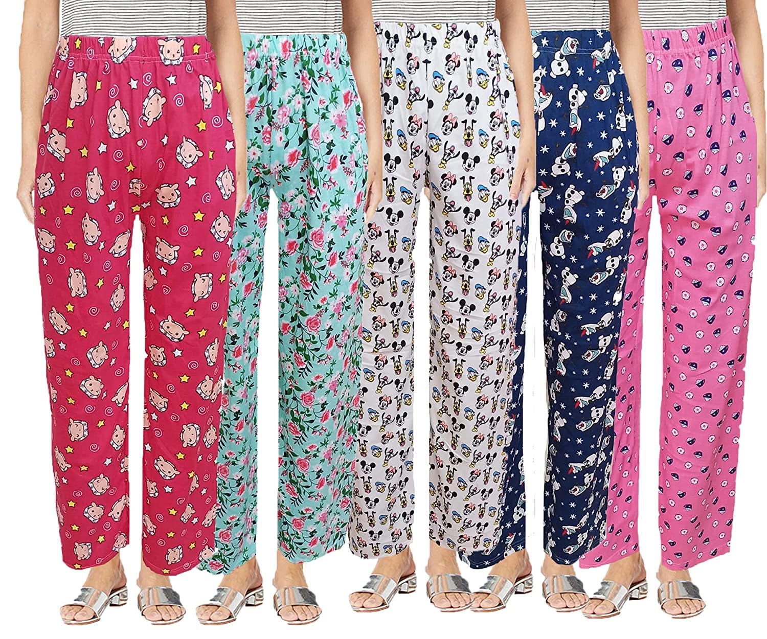 mascari Women's Combo pack Cotton Printed Pyjama/Track Pant Lower (Multicolour; Free Size) (Small, 3)-picture-17