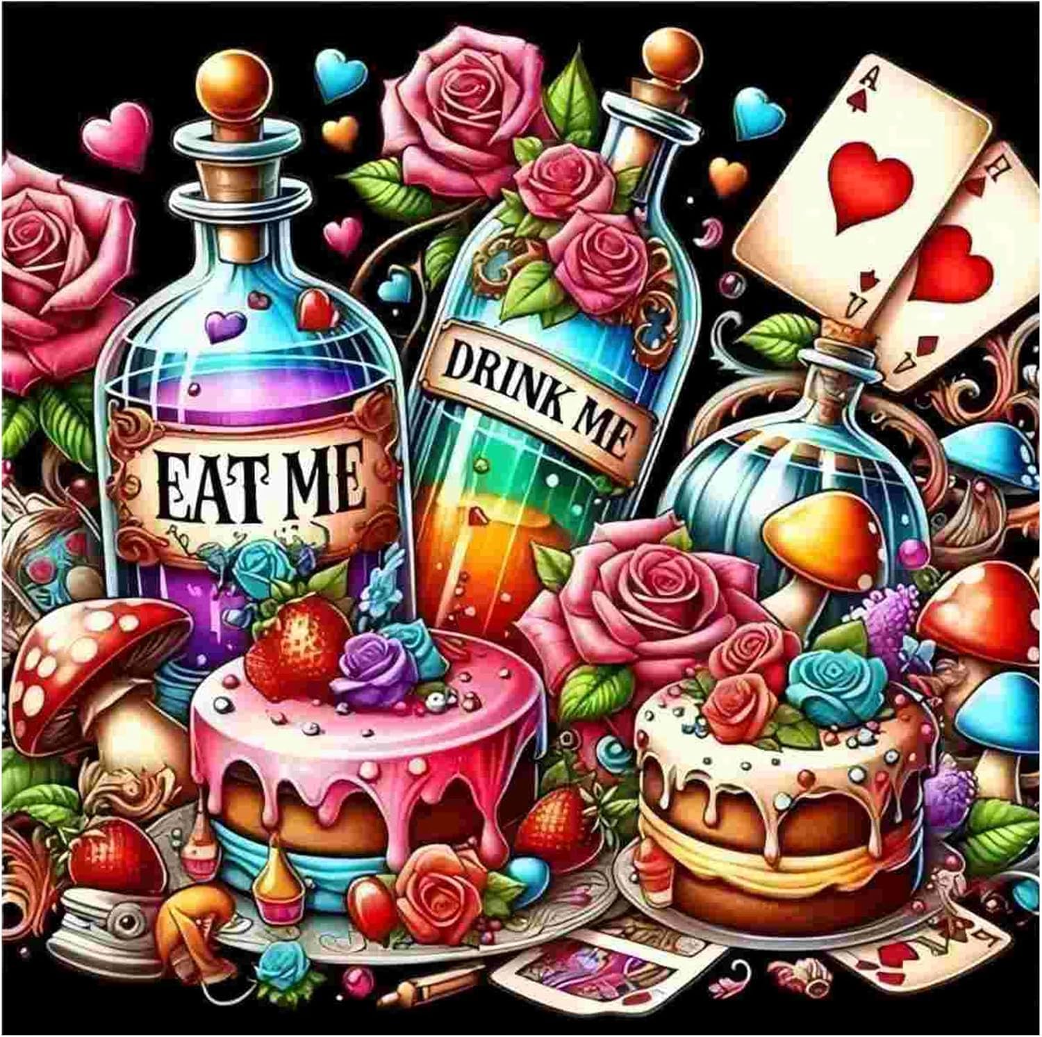 Huimanhe Bottle Cake Adults Paint By Number Kits,Flowers Painting By Number Kits On Canvas,Birthday Large Color By Numbers Adult Watercolor Gifts For Friends Wall Decor