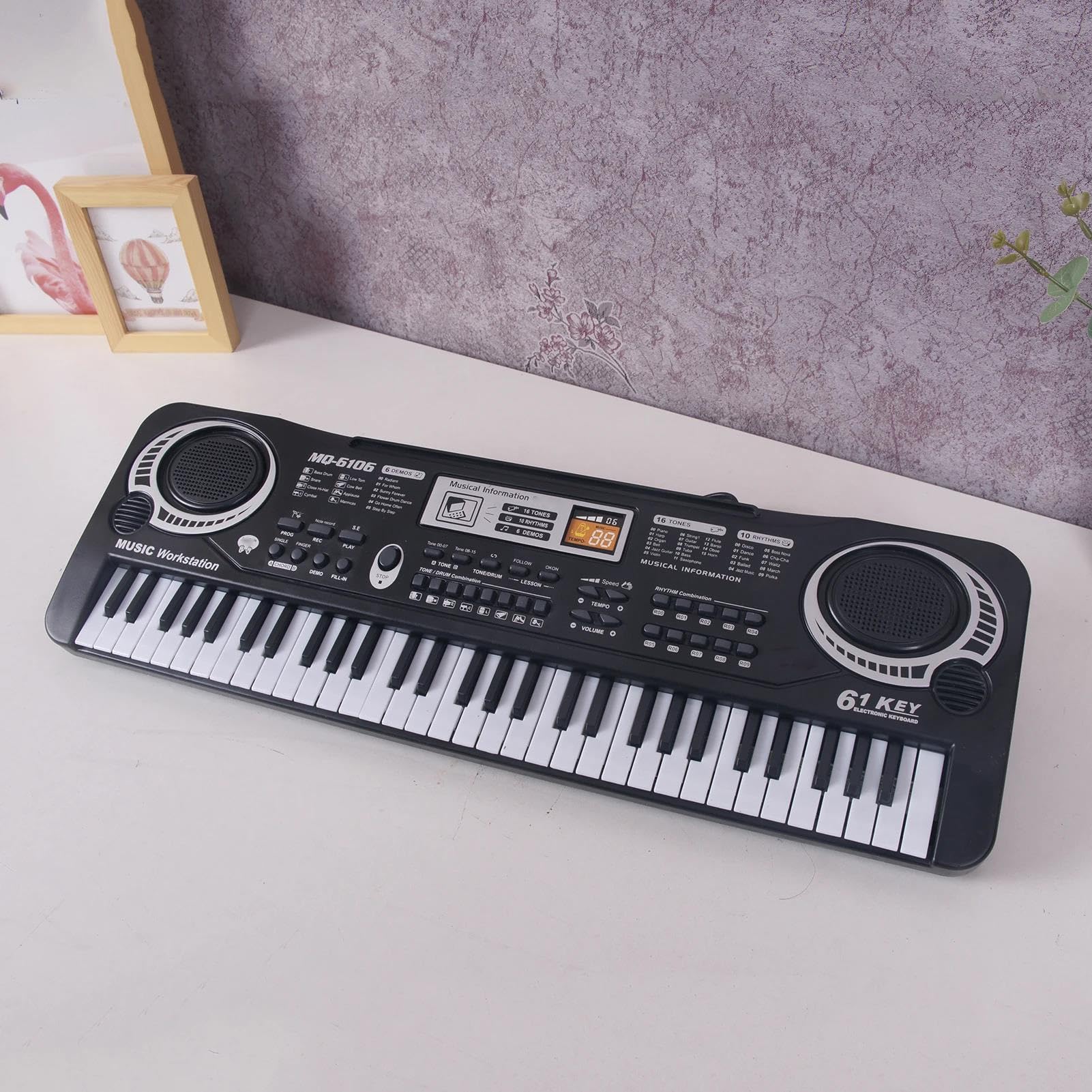 Elektroniczny Instrument Fortepianowy Profesjonalny Elektroniczny Keyboard Dla Początkujących 61 Klawiszy Czarny Cyfrowy Instrument Muzyczny