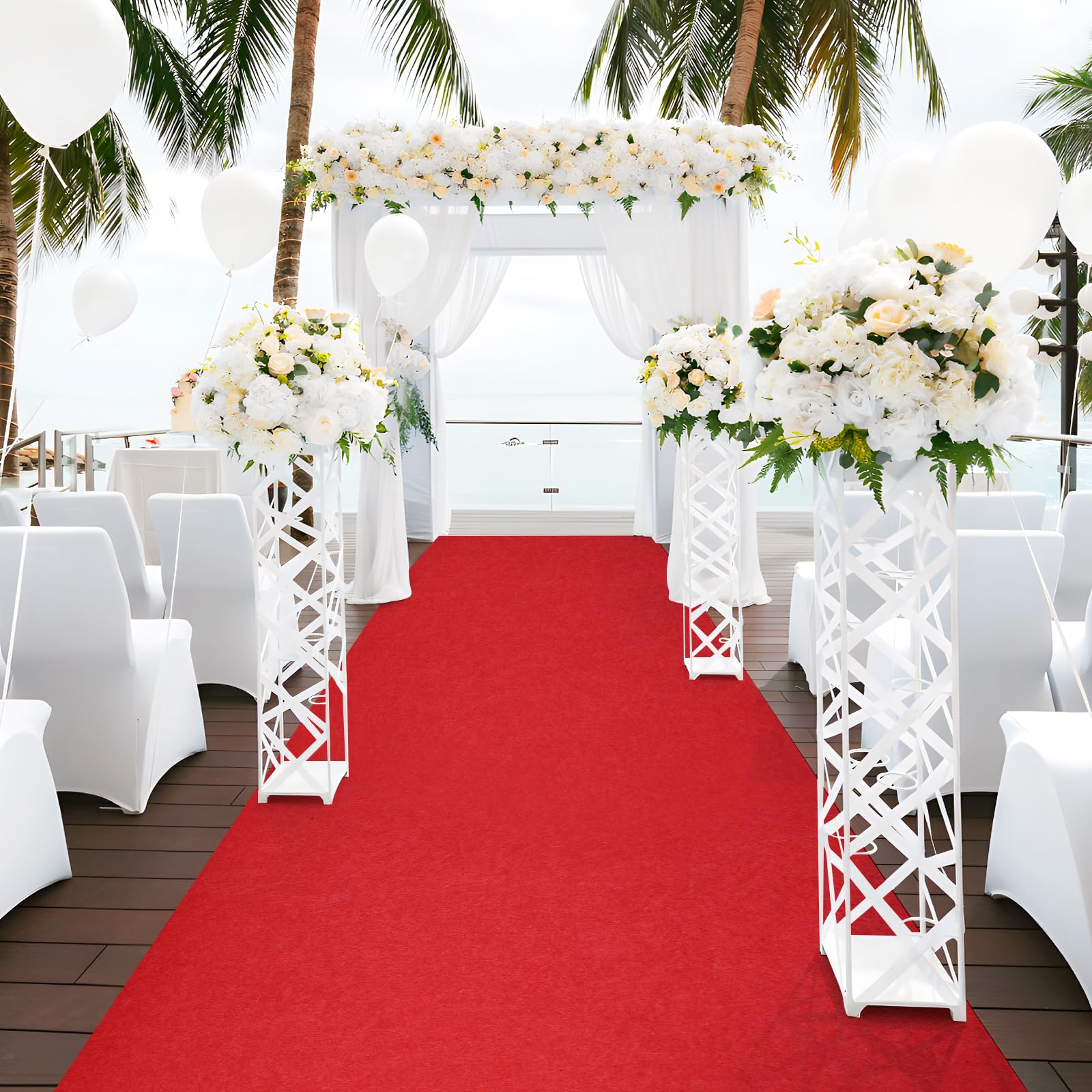 Nisorpa Roter Teppich 1x10M VIP Event Teppich 5.5mm Dick Roter Teppich Läufer 340 g/m² Party Rutschfester Red Carpet