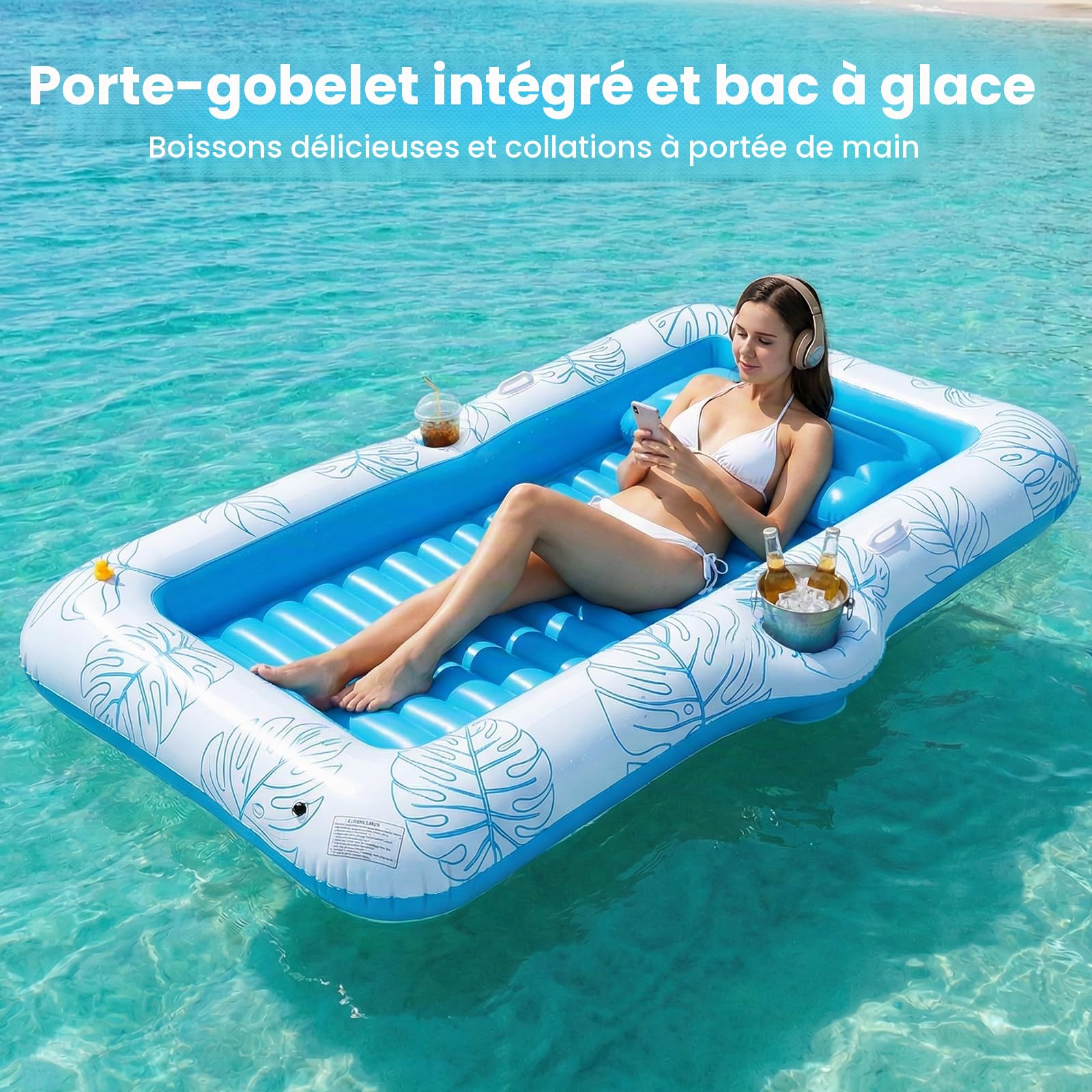 Zeraty Chaise de piscine gonflable pour adultes, adolescents et enfants – Chaise de piscine rafraîchissante pour lac, plage et fêtes au bord de la piscine