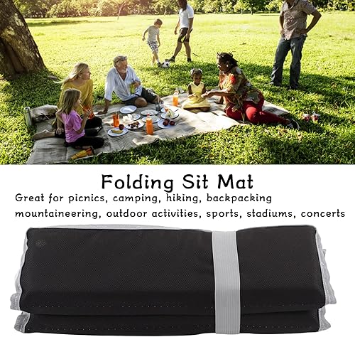 Miniatura 3 de Alomejor Alfombrilla plegable para asiento plegable al aire libre, asiento de camping, jardín, senderismo, cojín para silla de picnic (negro)