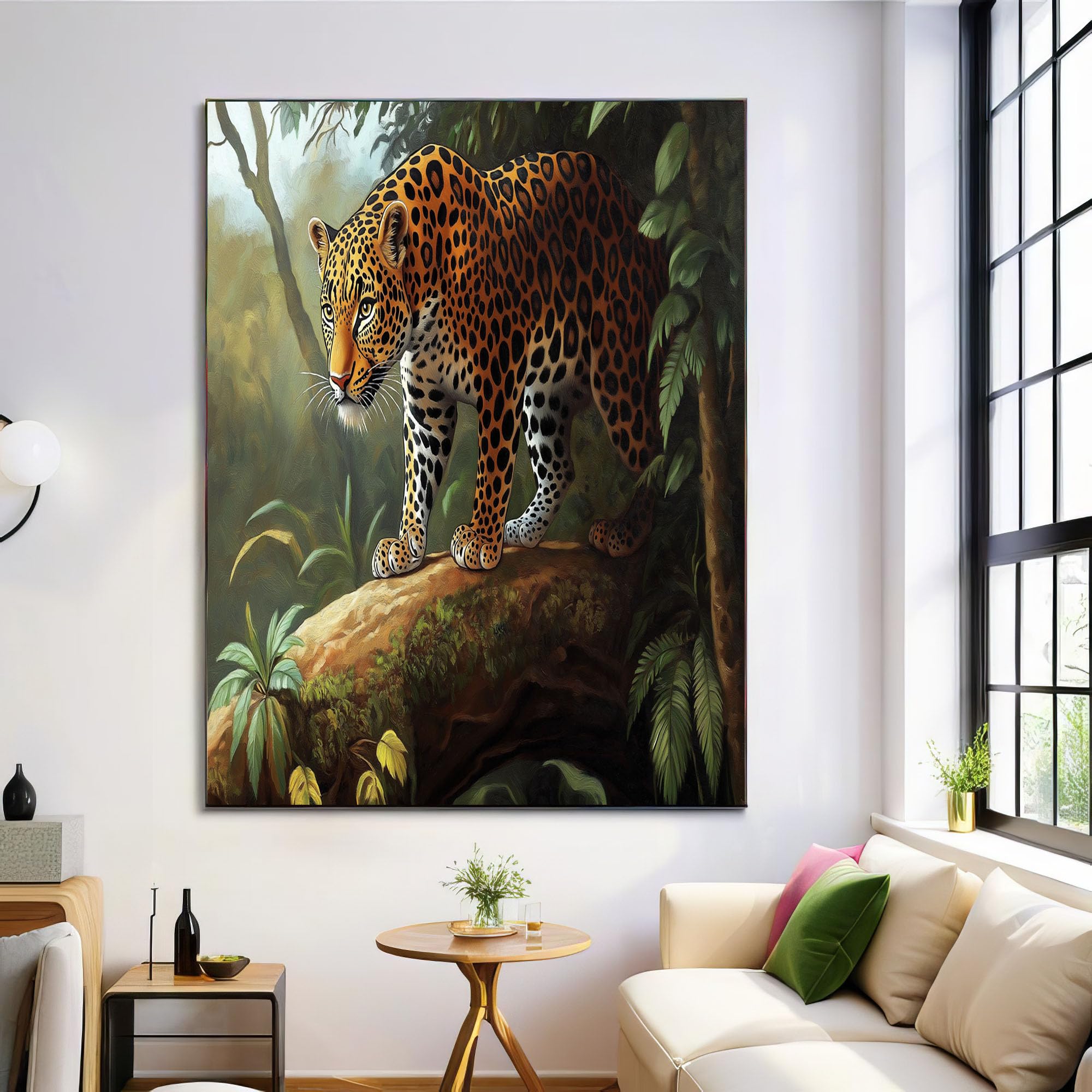 Lienzo de guepardo de la jungla de 70x100cm para salón moderno 8