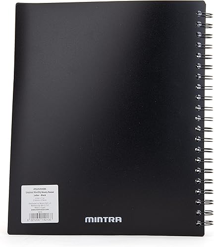 Miniatura 2 de Mintra Agenda semanalmensual sin fecha de oficina (carta, negro)