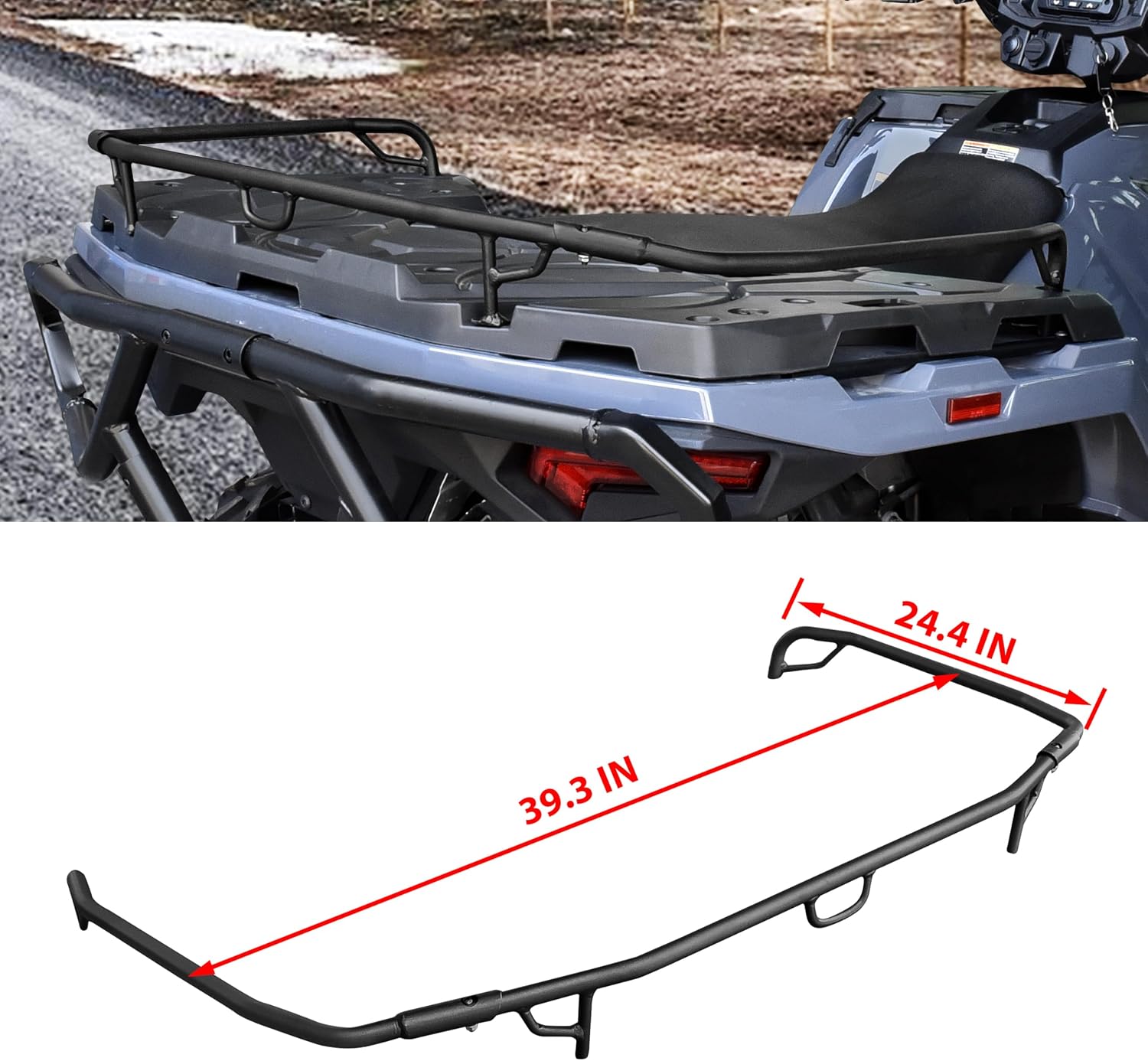 KAITIMOTO Rear Bumper for Polaris Sportsman 450 570 21-26, Rear Steel Brush Guard Profile Bumper Guard Protector for Polaris Sportsman 450H.O 570 Touring 2021-2026 Accessories (Replace #2884847)