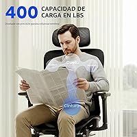 Vista 8 de FLEXISPOT ErgoX - Silla de oficina ergonómica premium con reposapiés, reposabrazos 3D ajustables, soporte lumbar dinámico, función de reclinación e