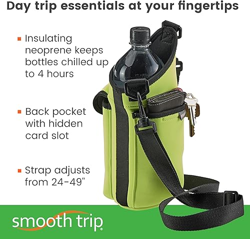 Miniatura 9 de AquaPockets - Bolsa transportadora para botellas de agua y soporte aislante de neopreno para botellas con funda para teléfono, 2 bolsillos y correa