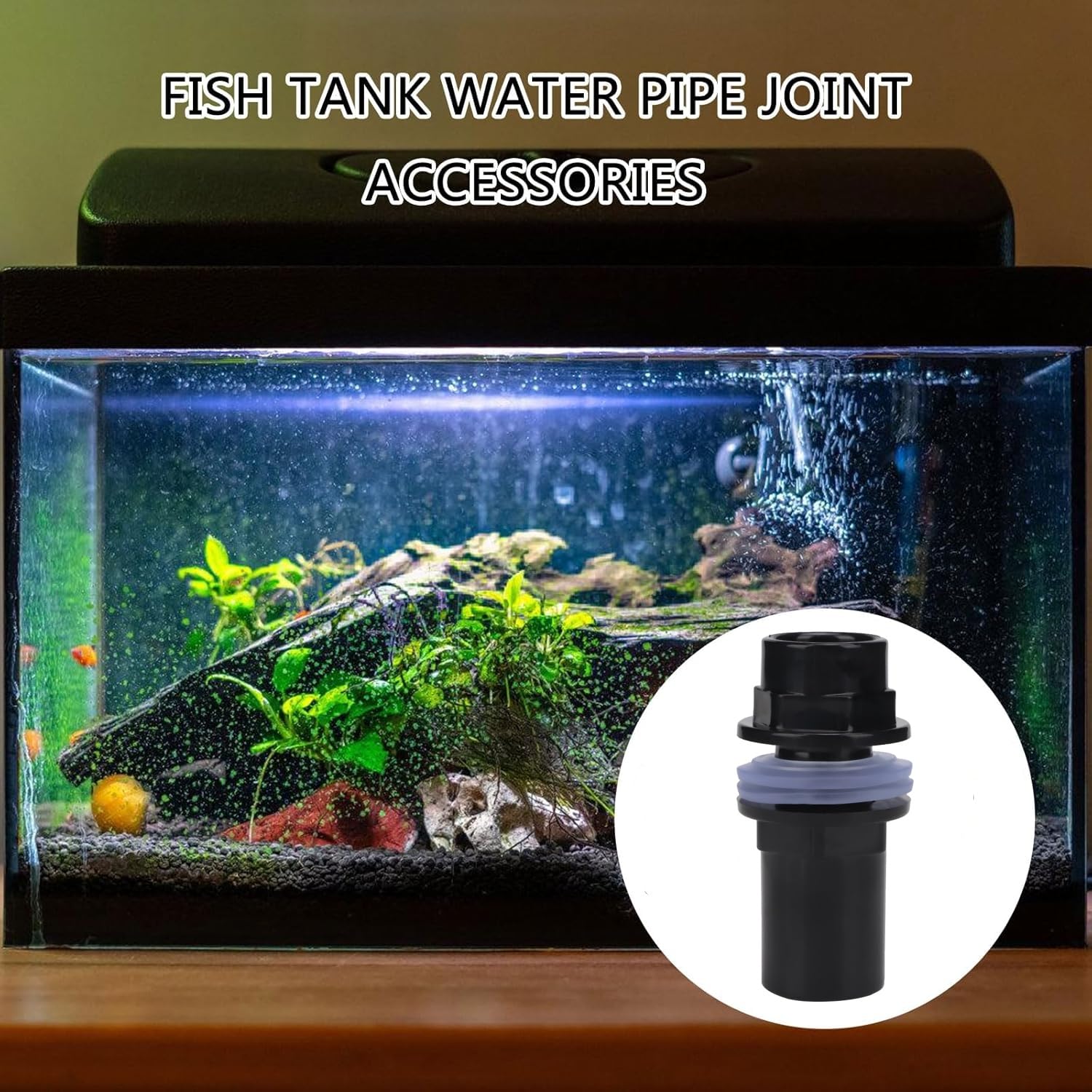5 Pièces / Ensemble Connecteur de Tuyau D'eau D'aquarium Joint PVC Tube Droit Connecteur Réservoirs de Poissons Accessoires pour Aquarium Réservoir de Poissons(40mm)
