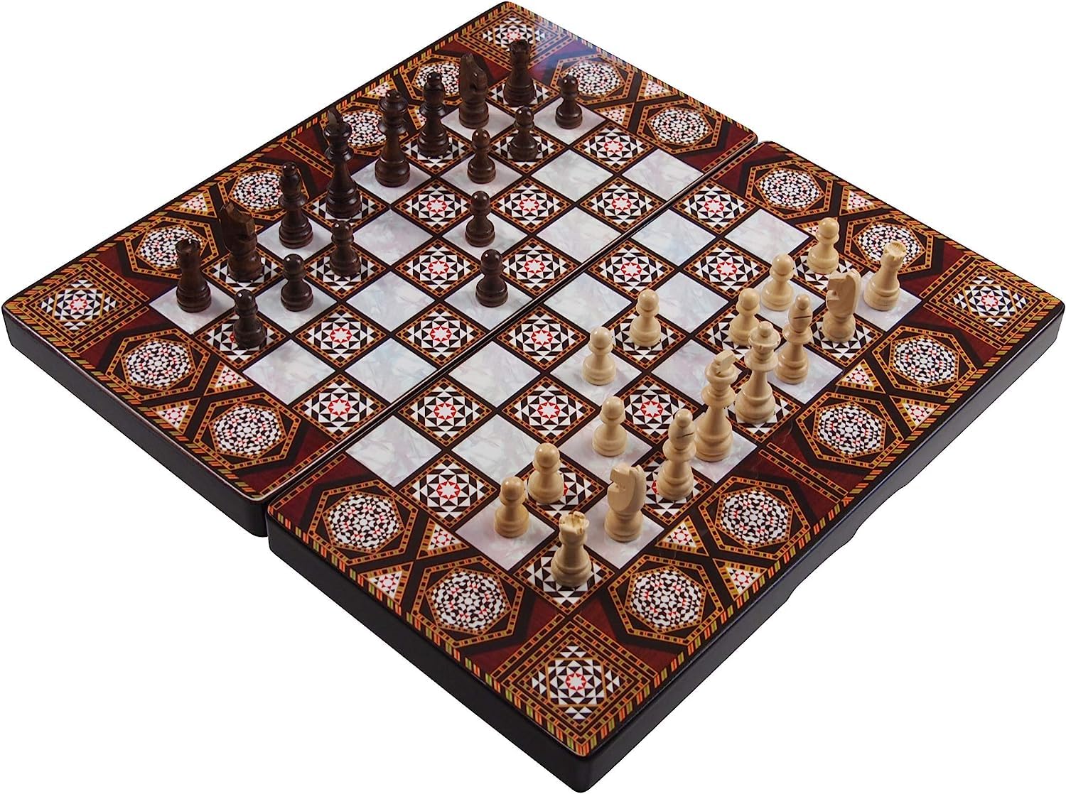 THE GIFT FACTORY"" Non Magnetic 3-in-1 Board Game Chess, Checkers and Backgammon