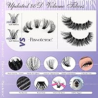 Vista 4 de Kit de Extensiones de Pestañas Clusters 80D Completo DIY Kit de Extensión de Pestañas en Racimo 10-20mm (0.39-0.78 pulgadas) Pestañas Individuales