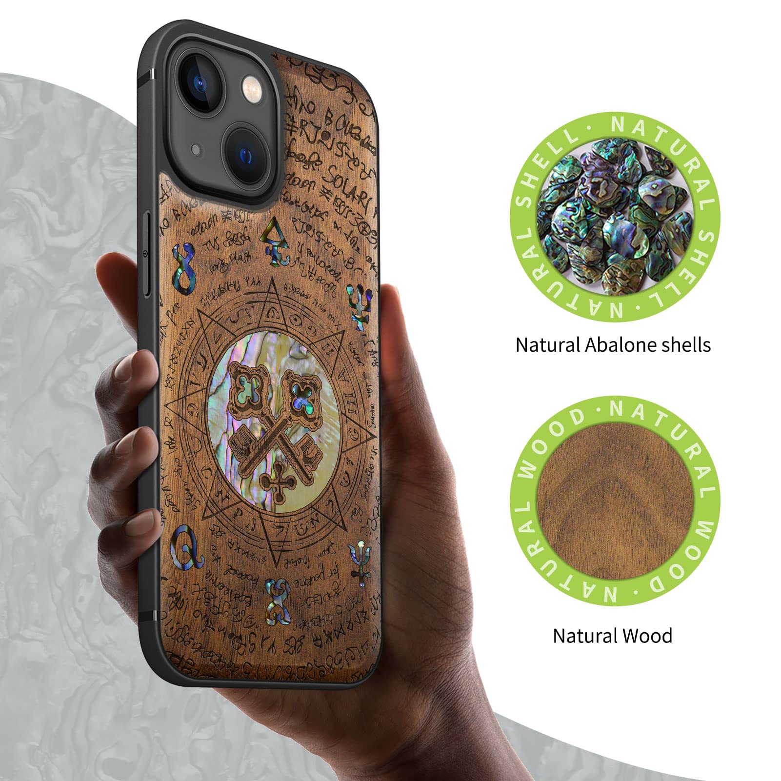 Carveit Funda Para IPhone 13 Pro MAX Carcasa Magnética [Madera E