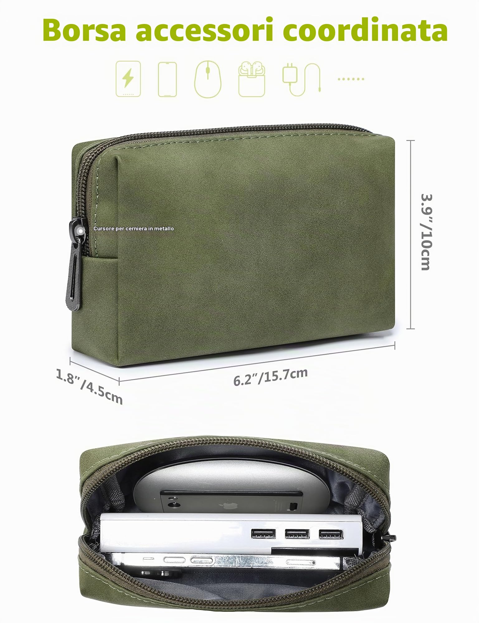 HYZUO Custodia Per Laptop 13.3-14″ Con Funzione Stand | Finta Pelle Di Agnello, Include Borsa Accessori, Chiusura Magnetica - 5