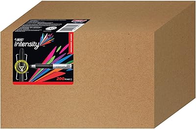 BIC Intensity Black Permanent Markers, Fine Point, 200-Count Pack of Black Markers With Non-Slip Grip for Comfort and Control