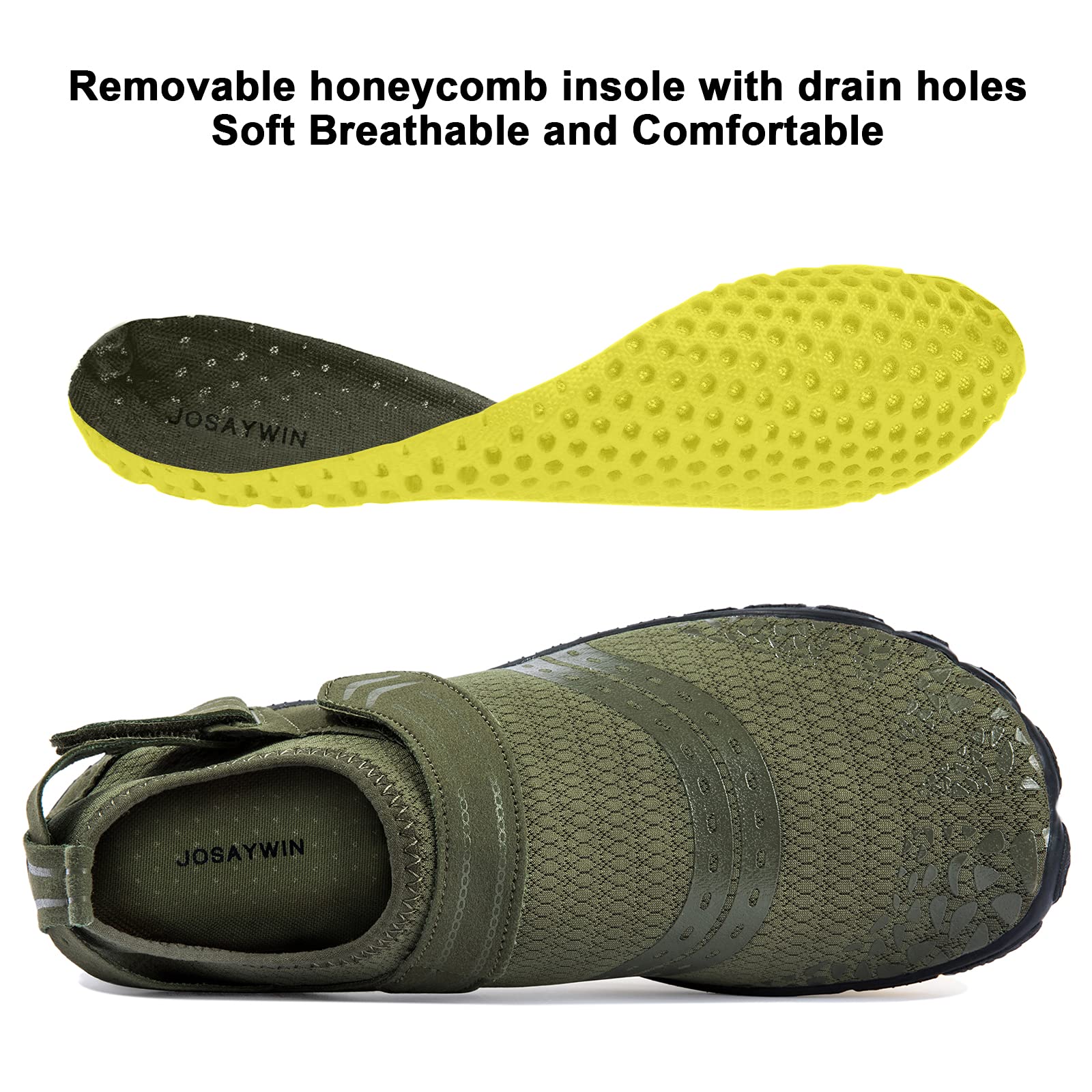 WOTTE Zapatos acuáticos para hombre, de secado rápido, ligeros, transpirables, para paseos en bote de playa, pesca, yoga, buceo, esnórquel, surf, tallas 40-50