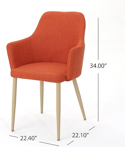 Miniatura 3 de Modern Dining Chairs and Table & Chair Sets with Iron Frame Fabric Upholstered Seating for Dining Room Kitchen Living Room Bedroom Office Desk,Orange