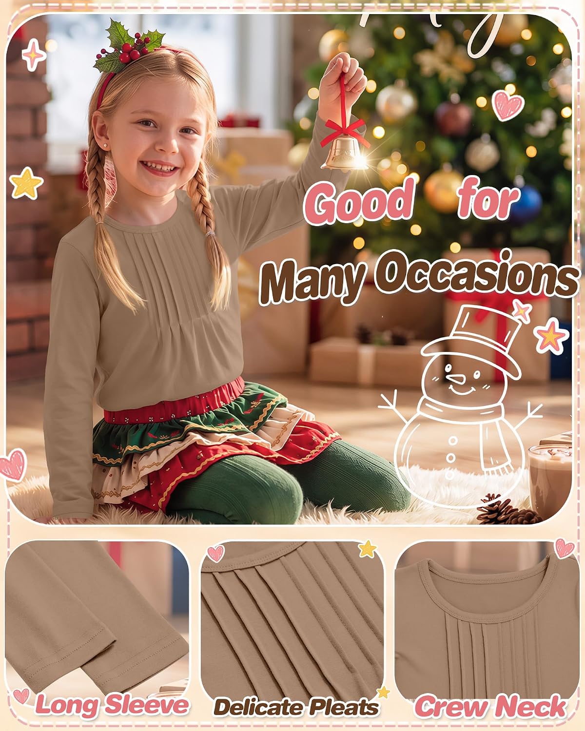 Toddler Girls' Long Sleeve Shirts 18M-5T