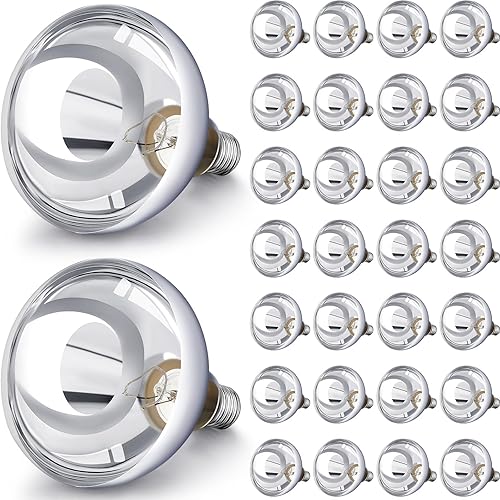 Vista 19 de VIHOSE Paquete de 2 lámparas de calor de 250 W, 120 V, R40, bombillas incandescentes de vidrio, bombillas de calefacción incandescentes para Plateado