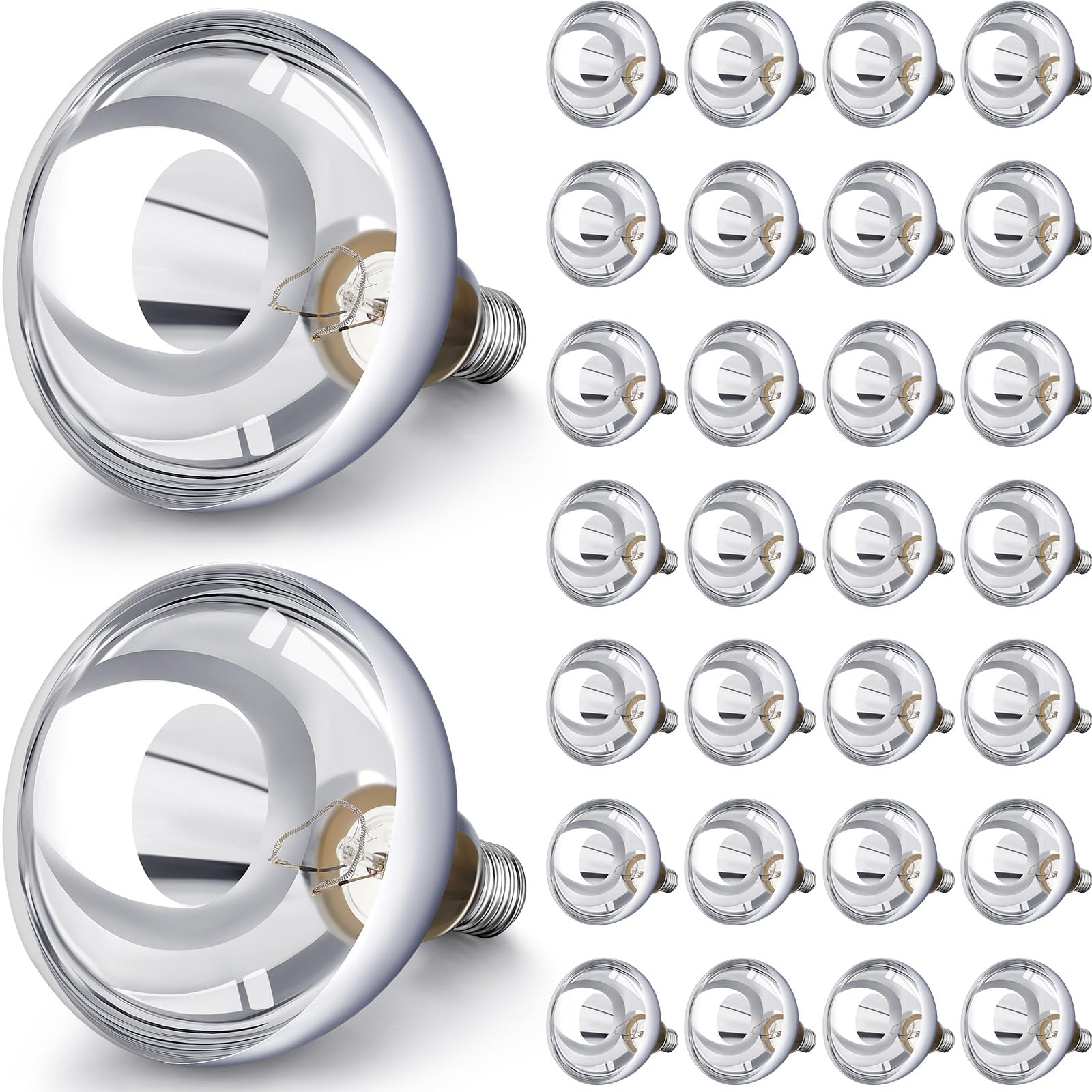 VIHOSE 30 Pack Heat Lamp Bulbs 250 Watt, R40 E26, Silver