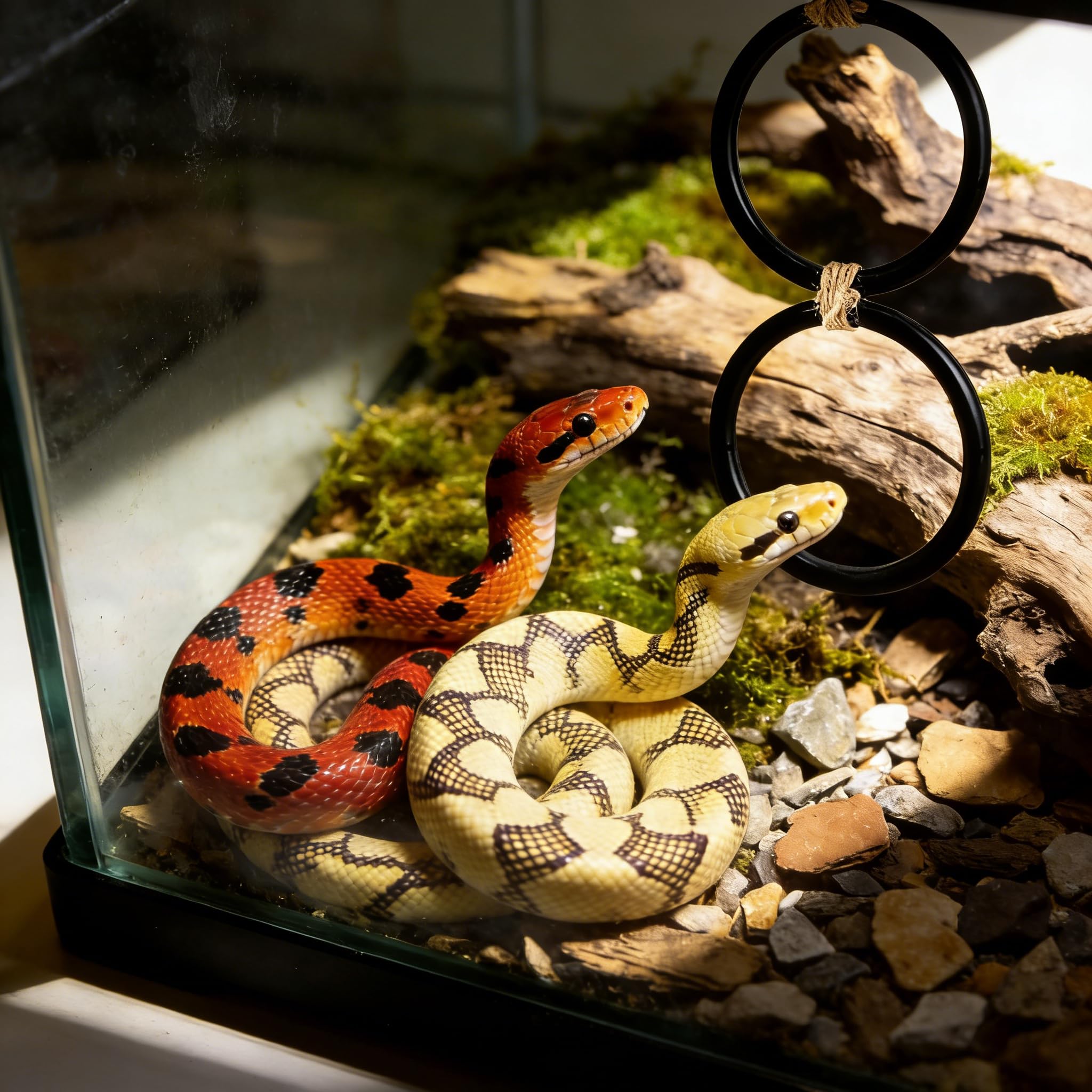 Schlangen Kletter Ringe für Ball Python und Corn Snake Reptilien Beschäftigungs Spielzeug für Schlangen Ball Python Terrarium Dekoration Reptilien Terrarium Zubehör Bearded
