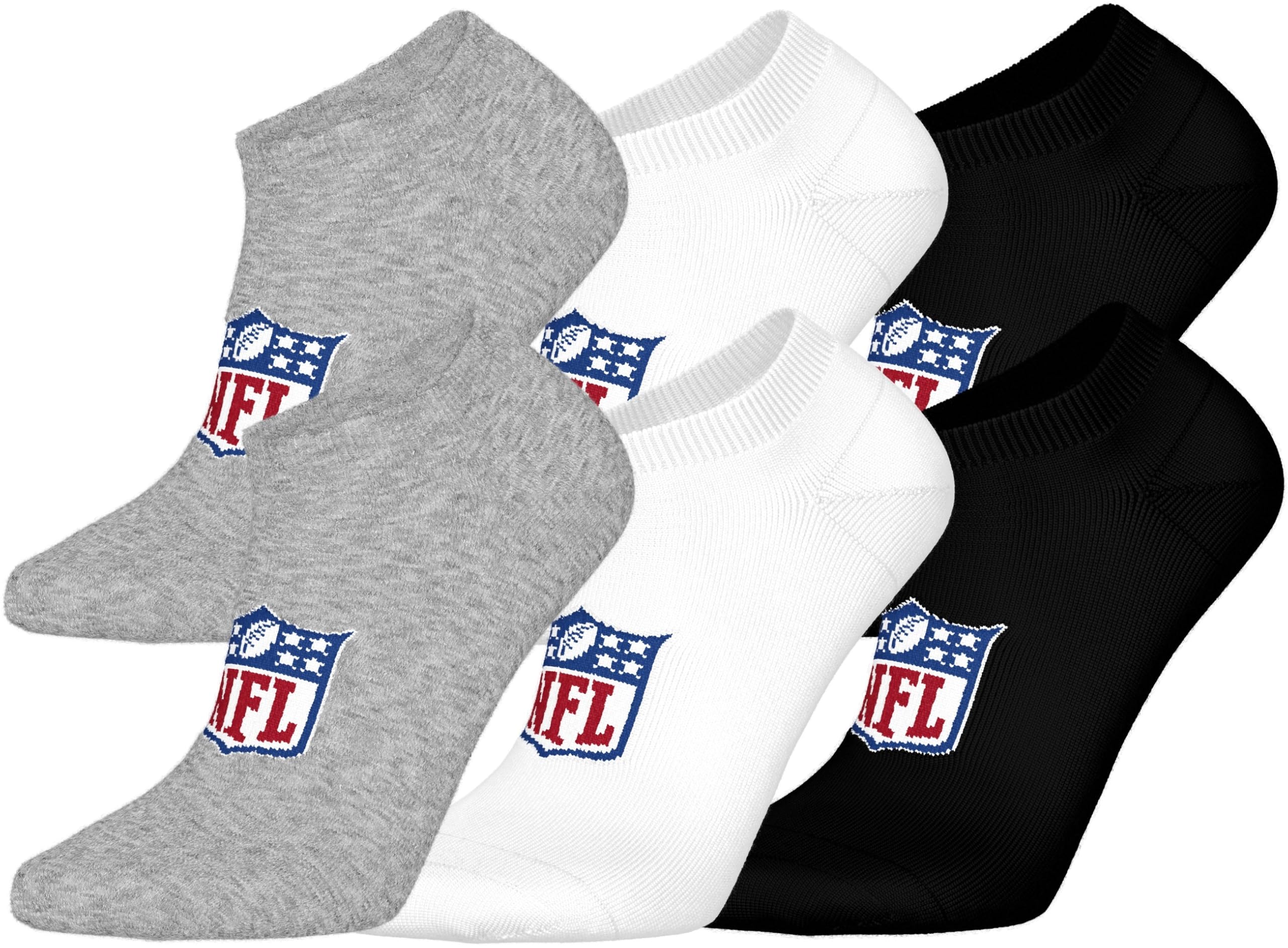 NFL SHIELD 6pk Sneaker Socks - MGR/WHT/BLK - 39/42