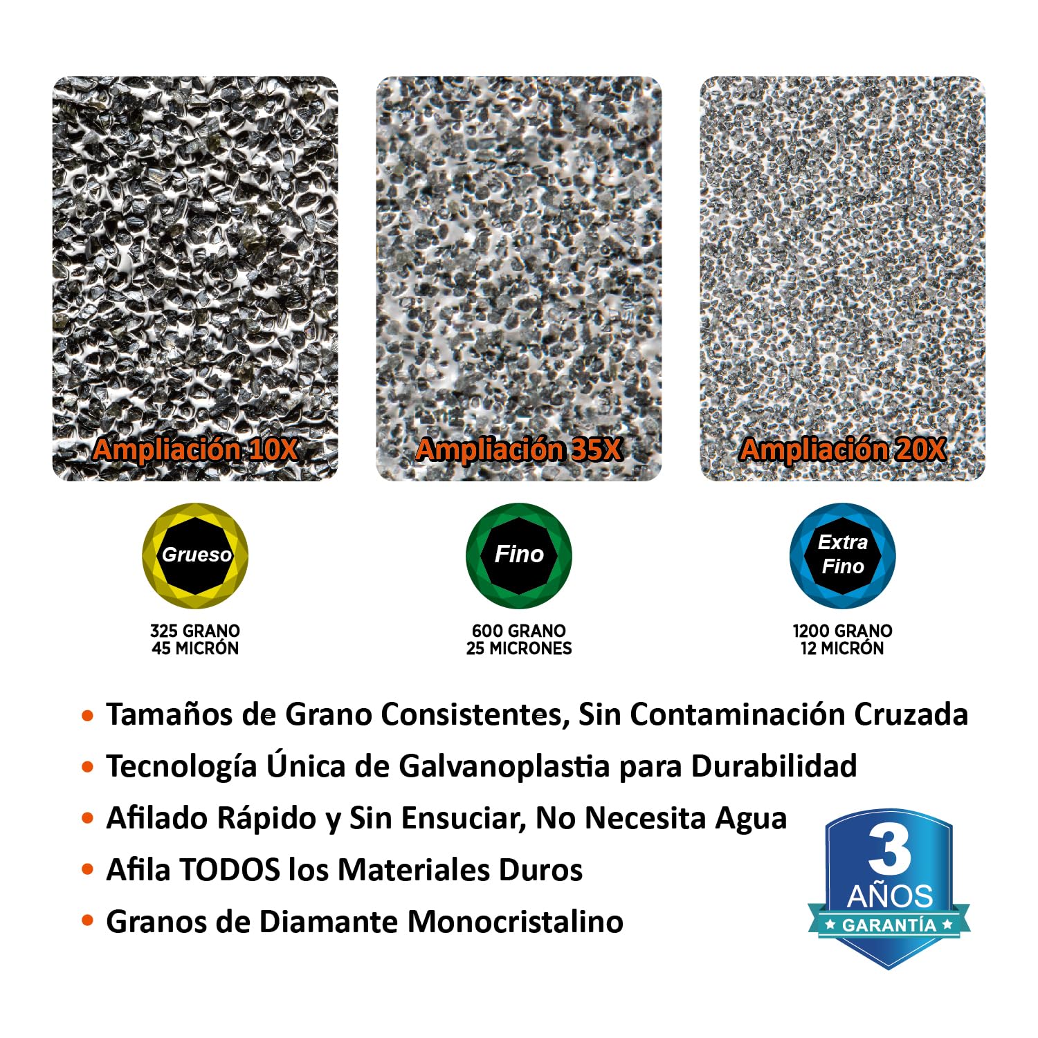 SHARPAL 116N Afilador de cuchillos con piedra de afilado de diamante tamaño tarjeta de crédito丨Afilador de herramientas domésticas y de jardinería (3 unidades: grano grueso/fino/extra fino)