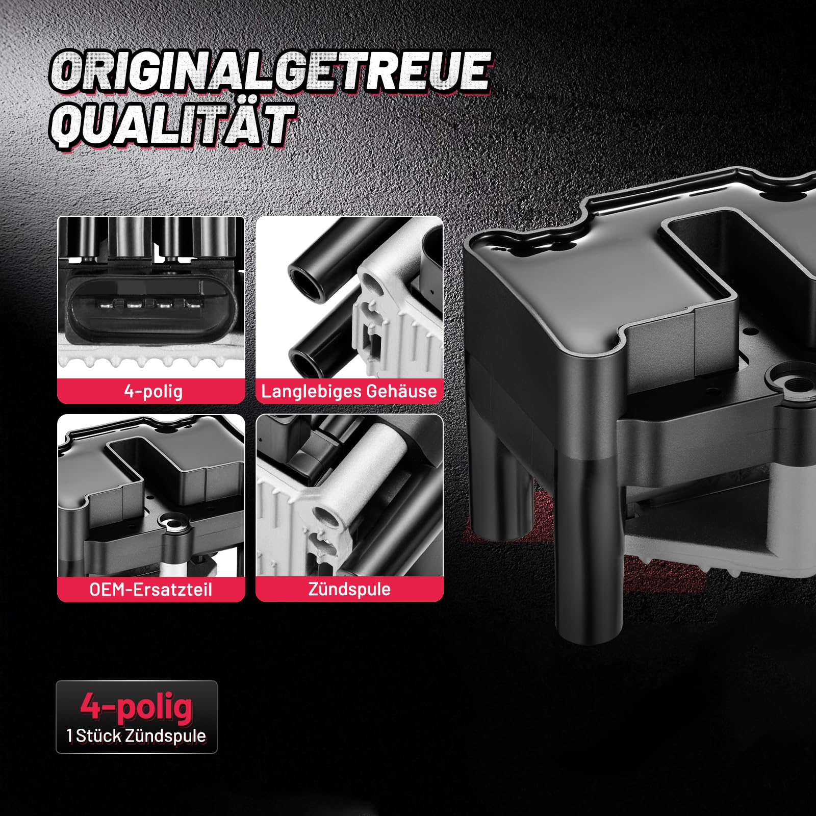 BDFHYK Zündspule 032905106 Premium Zündmodul Kompatibel mit Audi A3 1.2 1.6 1.8 A4 1.6 VW Golf 4 5 6 Bora 1.2 1.4 1.6 1.8 2.0, 032905106B, 032905106D, 032905106E, 032905106F