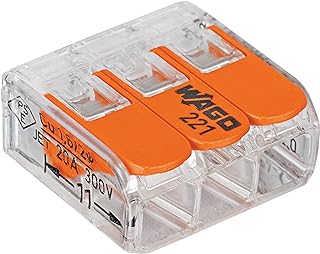 221-413/VE00-2500 221 Series 3 Conductor AWG 24 – 12 Transparent Body Connector w/Levers - 50 item(s)