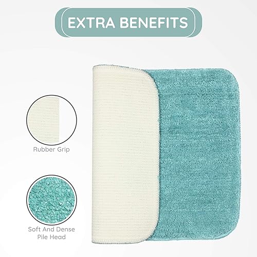 Miniatura 3 de RAJRANG - Alfombra de baño antideslizante para baño, 17 x 24 pulgadas, suave, absorbente, lavable, alfombra para puerta, decoración del hogar