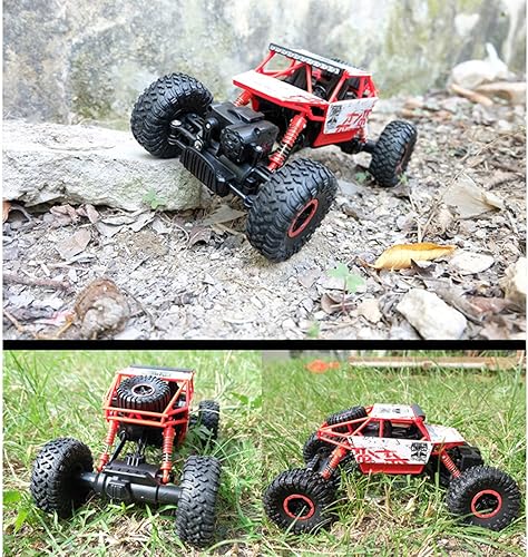 Miniatura 7 de SZJJX Camión monstruo de 2.4Ghz 4WD todo terreno RC Rock Crawler con 2 baterías, auto a control remoto para niños y niños, azul