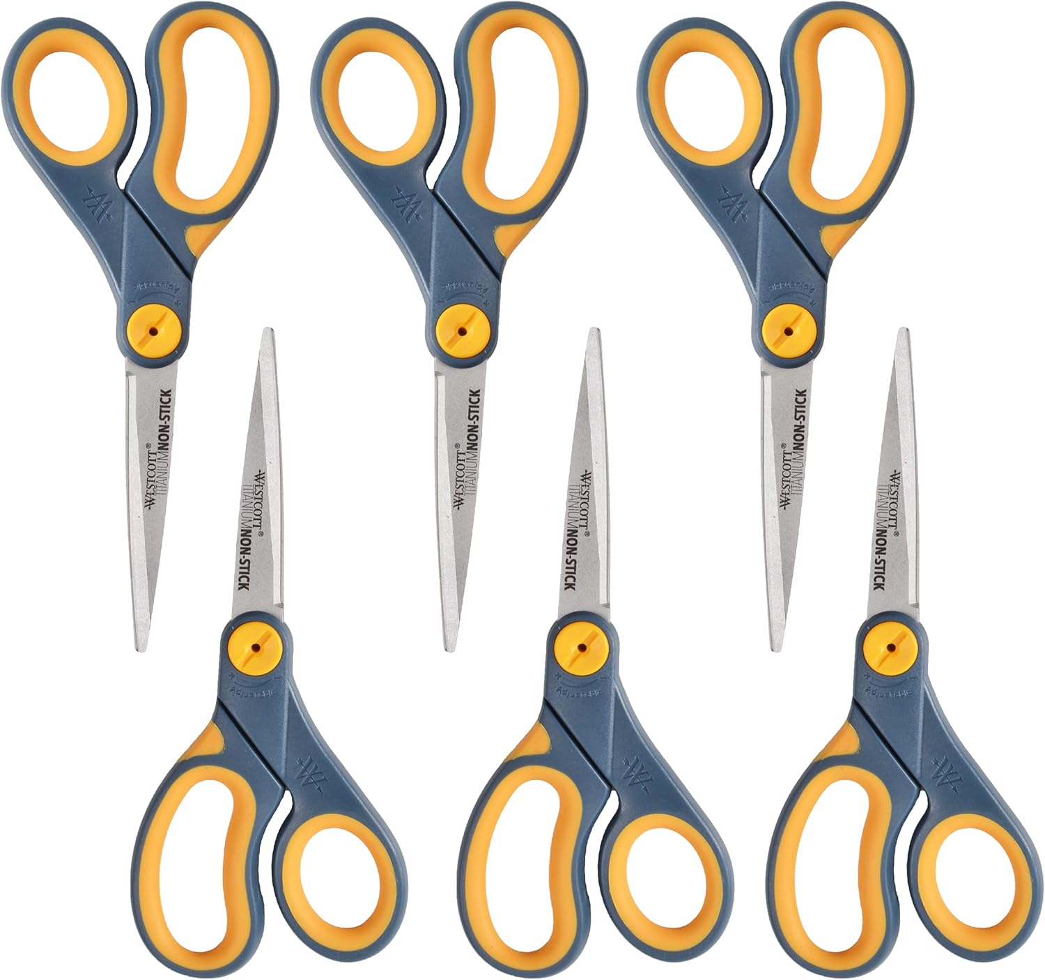 Westcott ‎17597 8Inch NonStick Titanium Scissors For Office and Home, Blue/Gray