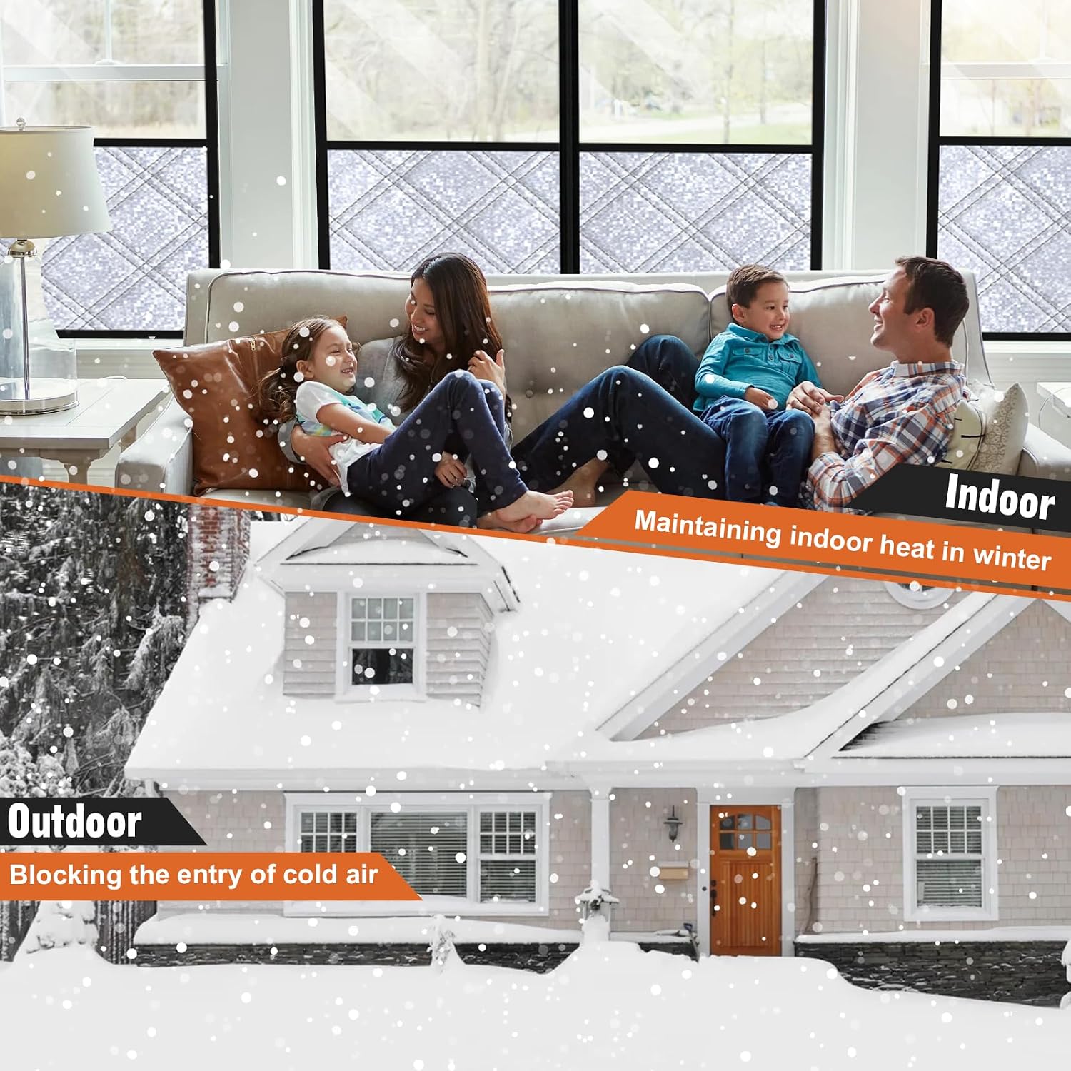 Thermal Insulated Window Cover,47" X 63" for Window Insulation for Winter,Oxford Windows Blanket Curtains Winterizing Kit Window Insulation for Winter Keeping Warm