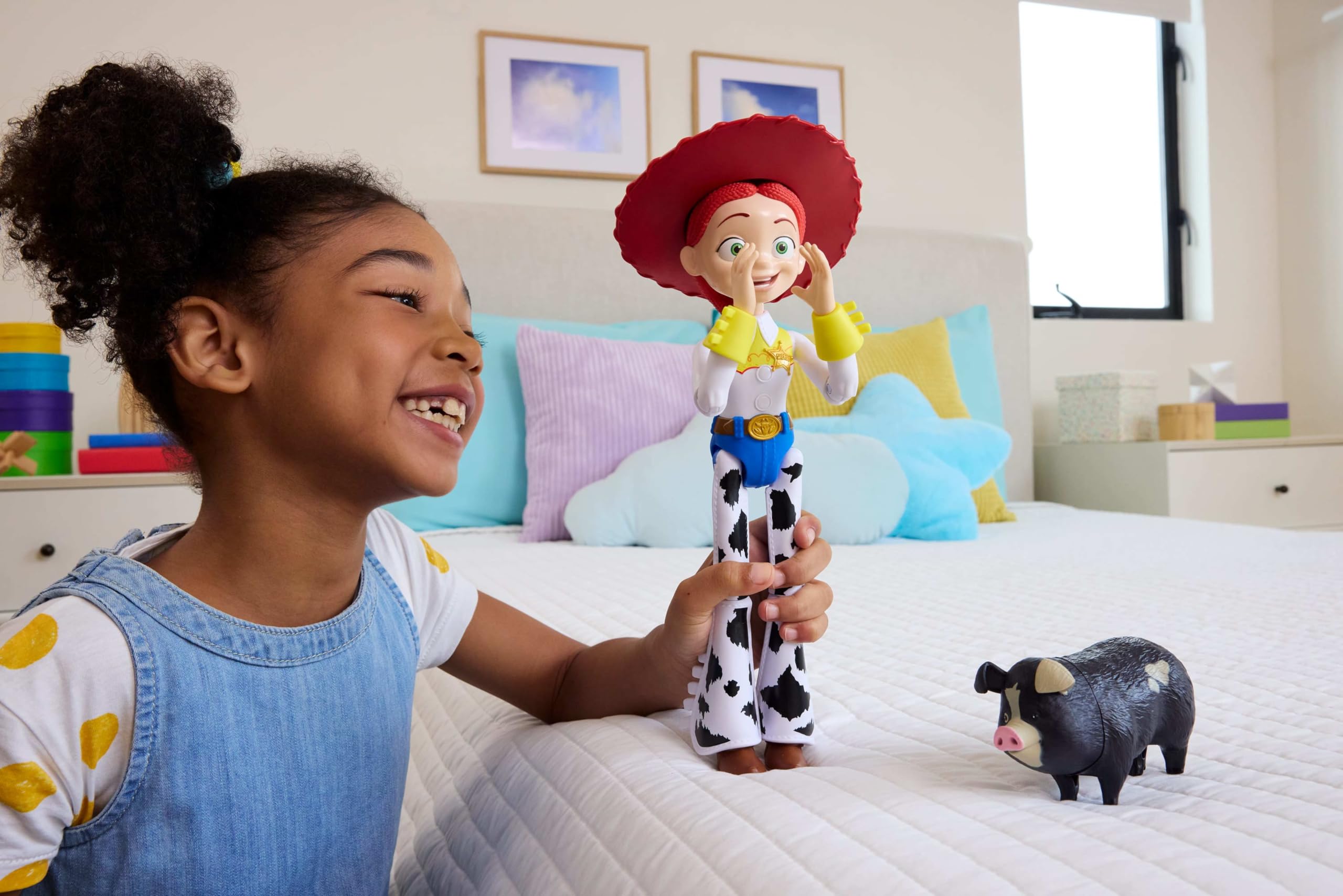 Mattel Disney e Pixar Toy Story 5 Critter Talk Jessie | Action figure snodabile da 30,5 cm e Jimmy Dean, oltre 35 suoni e frasi del film, JKL99