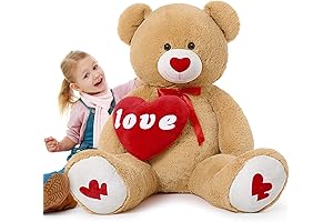 Peluche Gigante: 51”, Corazón Rojo y Dulzura Asegurados