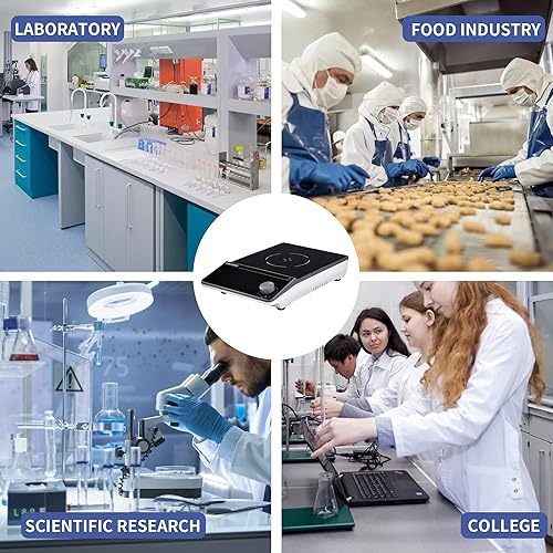 Miniatura 7 de Agitador magnético de 5.9 pulgadas con barra de agitación 200-1600 rpm, capacidad máxima de agitación de 169.1 fl oz, placa de agitación magnética,