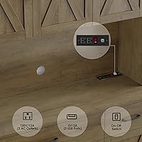 Vista 7 de HOSTACK Armario de despensa de 71" con estación de carga, armario alto de almacenamiento de despensa de cocina con soporte para microondas, alacena