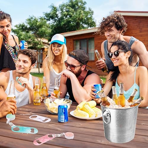 Miniatura 6 de 6 abrebotellas plano con clip para cinturón, mini abridor retráctil de botellas de cerveza de acero inoxidable para cocina, restaurante, fiesta,