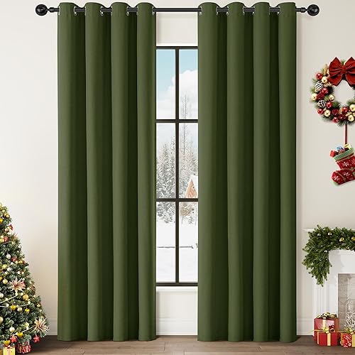 Miniatura 193 de ChrisDowa Cortinas 100% opacas de abedul liso de 96 pulgadas de largo, 2 paneles para dormitorio, sala de estar, oscurecimiento de la habitación de