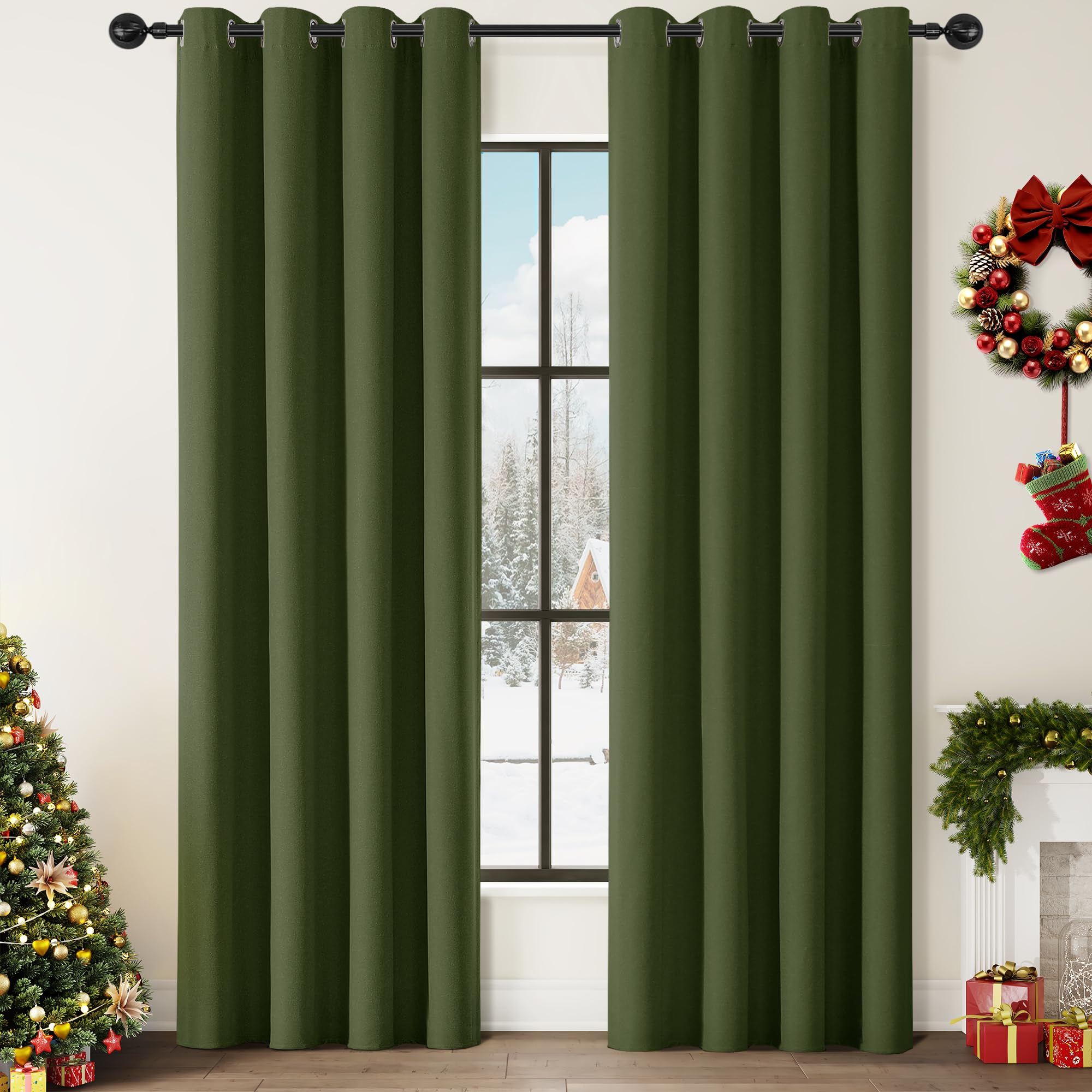 ChrisDowa Olive Green Linen Curtains