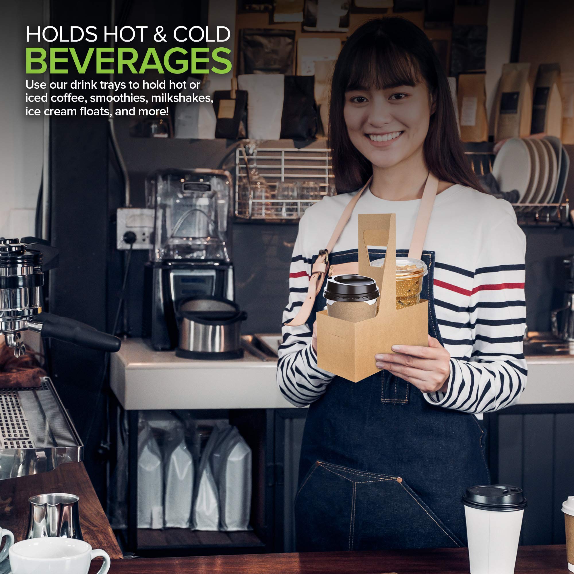 Buy 2 Cup Disposable Drink Carrier with Handle (25 Count) Kraft