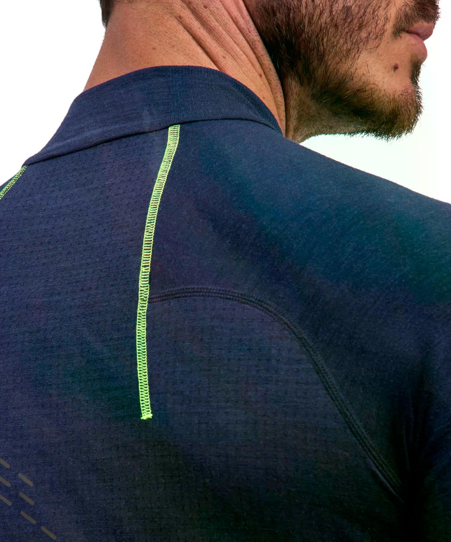 Falke Uomo Running Warm Pullover Regolazione dell'umidità Traspirante Asciugatura Rapida antiodore Lana Filo Funzionale 1 Pezzo