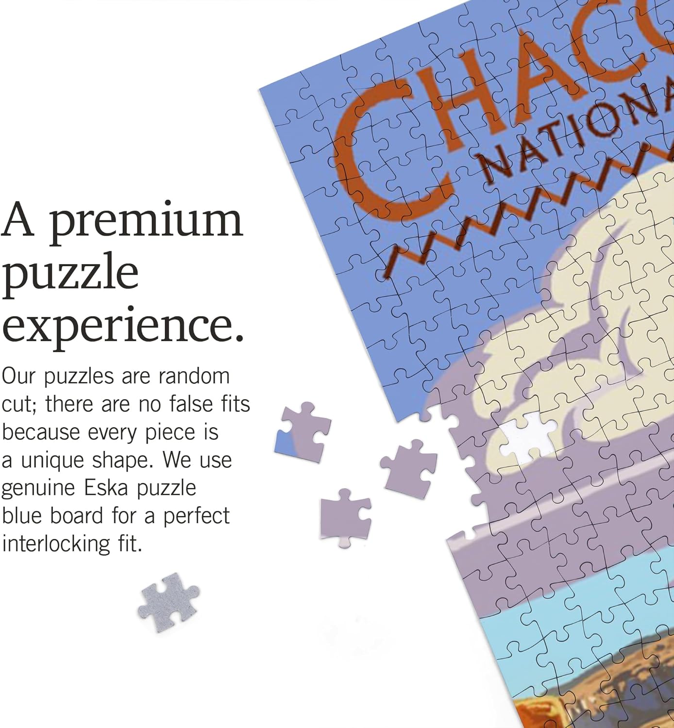 Lantern Press Chaco Culture National Historical Park, New Mexico, Pueblo Ruins 1000 Piece Jigsaw Puzzle for Adults, Made in USA with Reference Poster