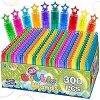 200 Pack Mini Neon Bubble Wands 10 Colors Star Handles - Bulk Kids Party Favors Goodie Bags Stuffers Birthdays Holidays Classroom Prizes