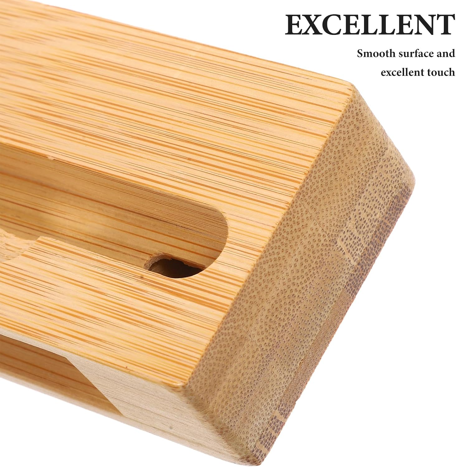 Bamboo Phone Holder Stand with Sound Amplifier Universal Desktop Cell Phone Amplifier Loudspeaker Holder for Hands-Free Viewing and Enhanced Audio 3.93X2.36X1.18In