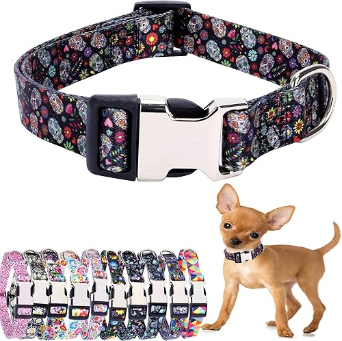 Miniatura 1 de Lindo collar de perro para perros XS, pequeños, medianos y grandes, collar de nailon suave para mascotas, estampado 3D, collares de patrones