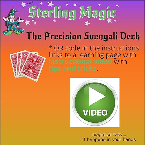 Miniatura 4 de Ted's Sterling Magic Precision Red Rider Back Bicicleta Svengali Deck con instrucciones para más de 100 trucos (9 de palas)