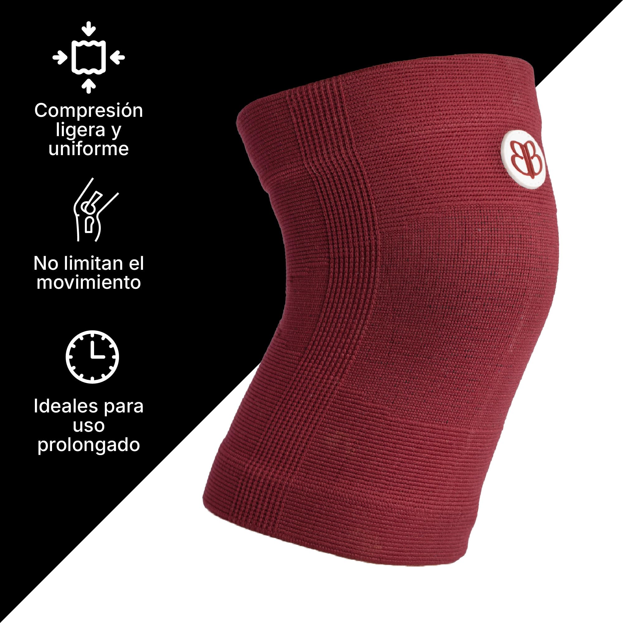 Banbroken | Rodilleras de comperesión Elástica | Tejido Transpirable | Soporte para la rodilla | Para Levantamiento de pesas | Previene Lesiones | 2 uds | M | Rojo