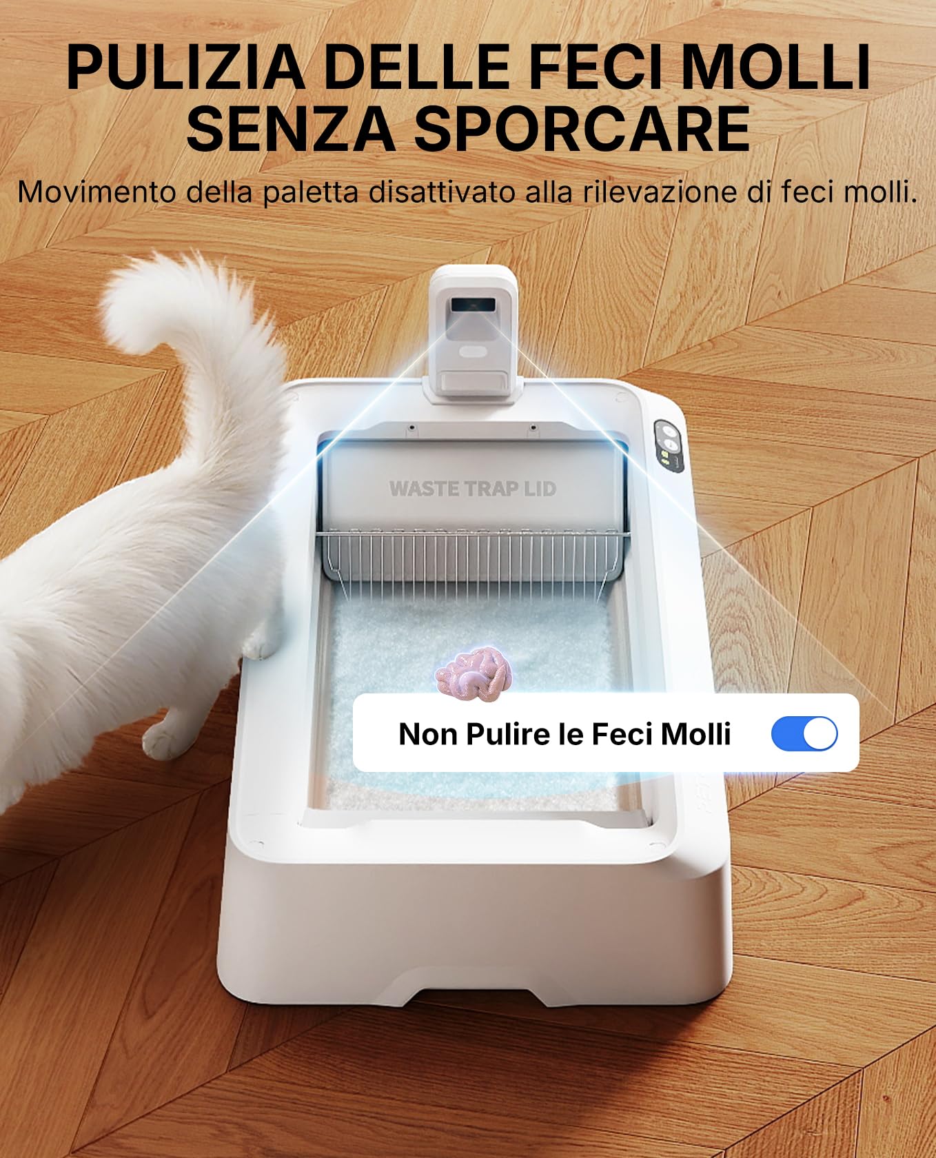 PETKIT PUROBOT CRYSTAL DUO Lettiera Gatto Autopulente con Telecamera AI, Monitoraggio APP, Deodorizzazione Doppia, Design Aperto Sicuro, Doppio Vano Raschiatura Bidirezionale per Gatti Grandi, Bianco