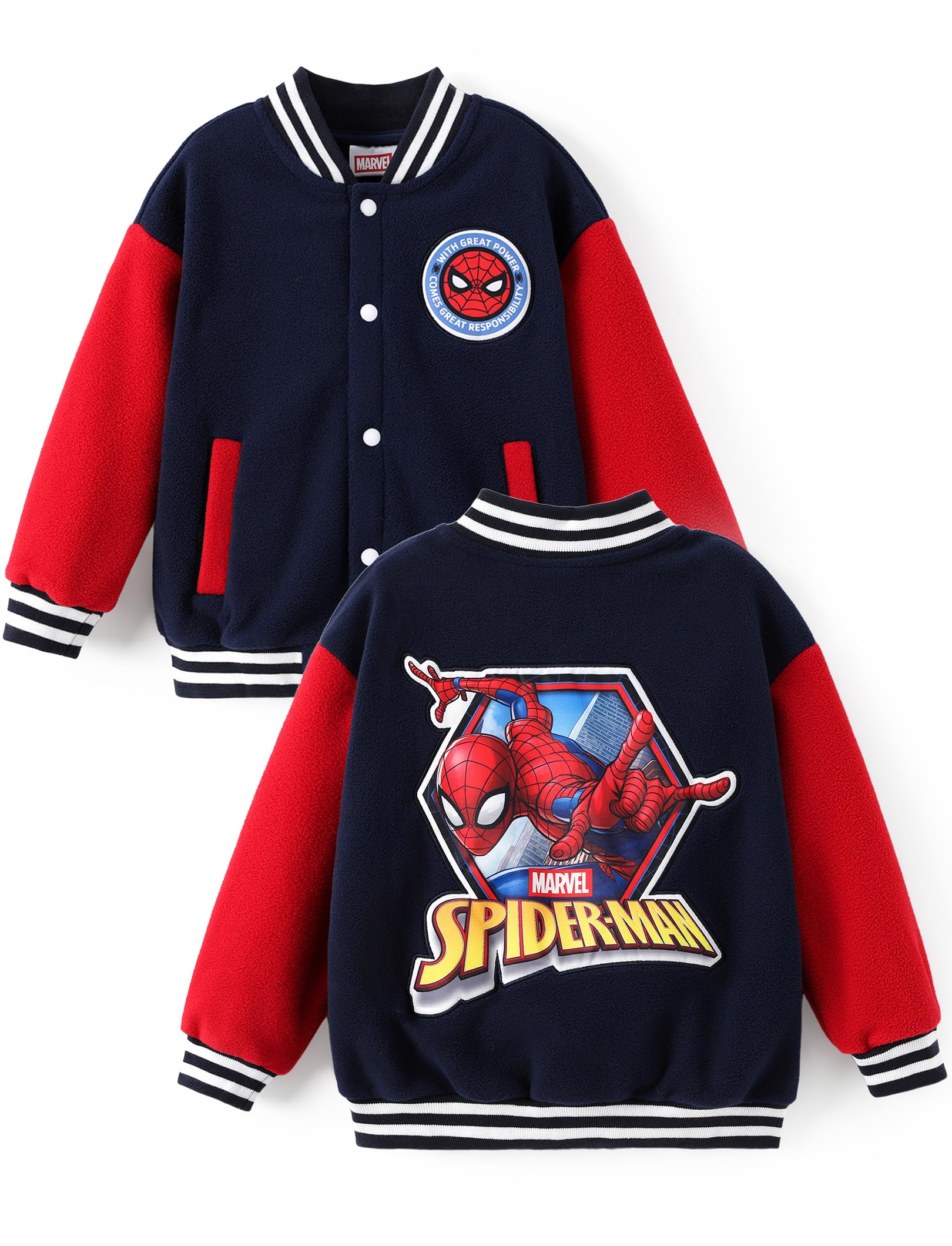 Disney Bomber Jacket Spider Man Marvel Toy Story Cars Varsity Cardigan2-13Y